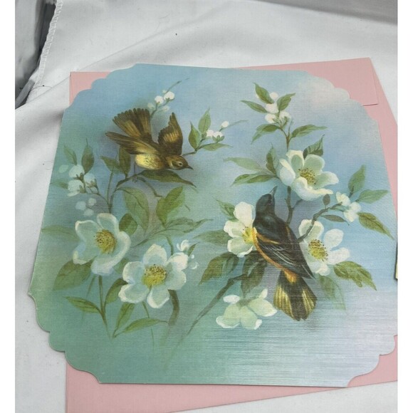 5 VINTAGE QUALITY CREST BEAUTIFUL BIRDS SCENES GREETING CARDS UNUSED ENVLEOPES - Picture 7 of 13